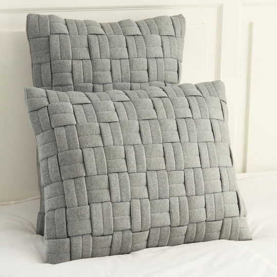 Liolios Home Perna De Canapea Clusp Din 100% Bumbac Gri Deschis 40x60cm