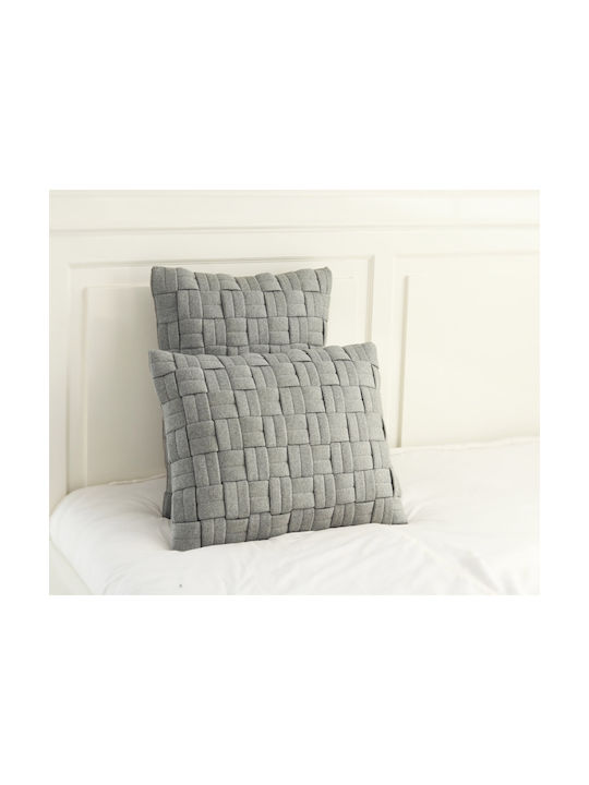 Liolios Home Sofa Cushion Clusp from 100% Cotton Light Grey 40x60cm.