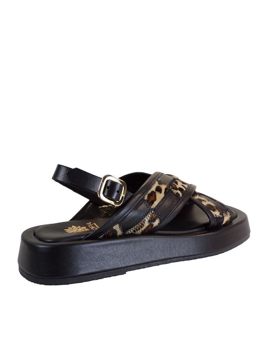 Women's Flat Sandals Flatforms in Black Color
