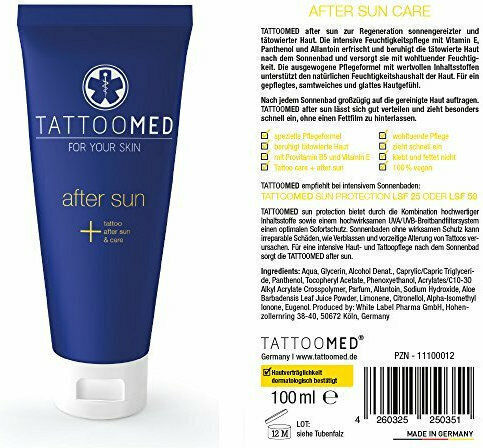 Tattoomed After Sun Creme für Verbrennungen & Narben 100ml