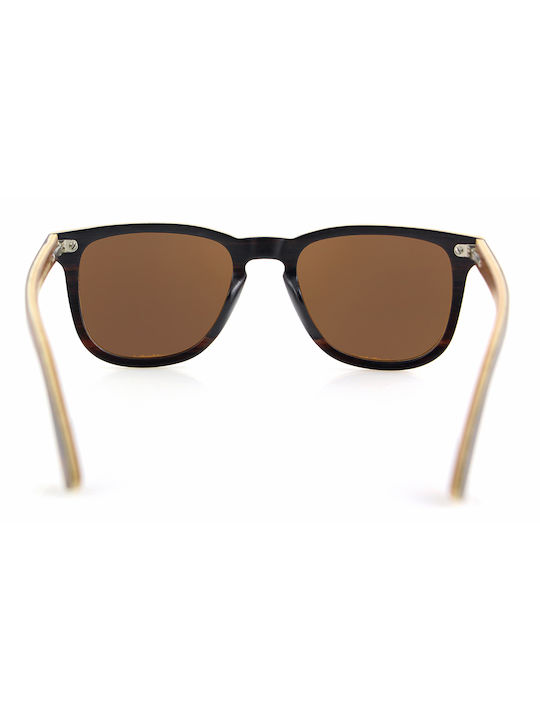 Daponte Sonnenbrillen mit Braun Rahmen und Braun Polarisiert Linse DAP041E#5