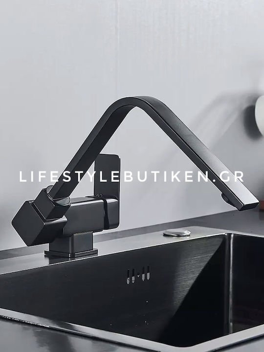 Stocco U-Shaped Kitchen Faucet Counter Black
