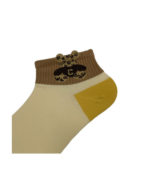 BIGMOUTH Women's Beige Socks -CP231-4