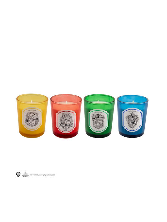 Cinereplicas Lumânare Aromatică Din Soia Harry Potter Hogwarts Houses În Borcan Multicolor 4 Bucăți