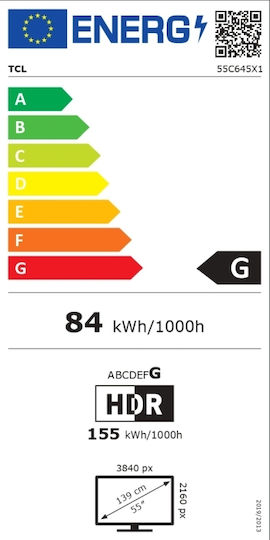 TCL Smart Τηλεόραση 55" 4K UHD QLED C645 HDR (2023) 55C645