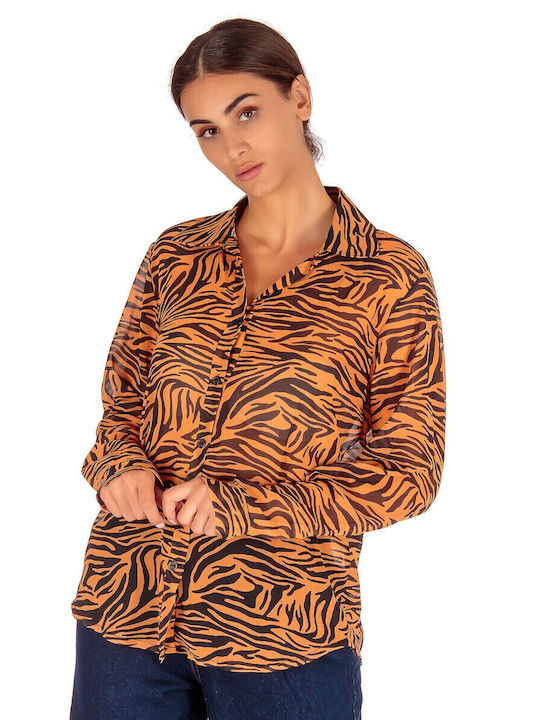 Women's Long Sleeve Shirt Orange