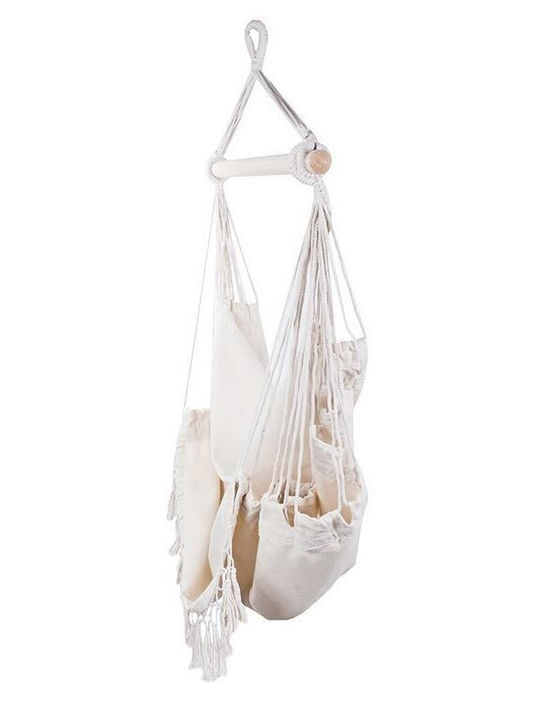Hängesessel Einzeln Stoff Beige 130x90cm