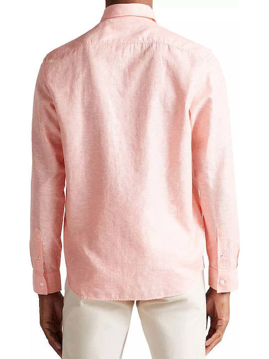 Ted Baker Remark Λινό Πουκάμισο Coral