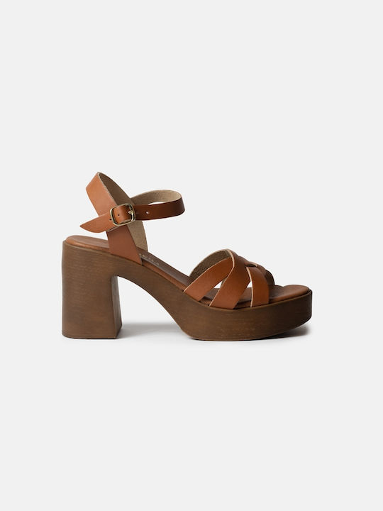 InShoes Leather Women's Sandals Tabac Brown