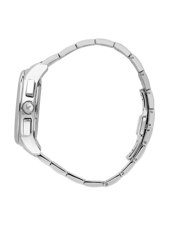 Men's Watch 42mm Chronograph Battery with Stainless Steel Bracelet White/Silver
