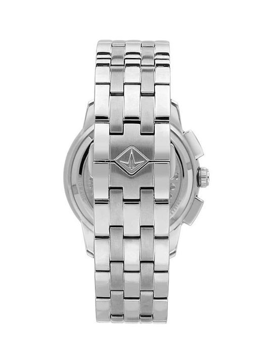 Men's Watch 42mm Chronograph Battery with Stainless Steel Bracelet White/Silver