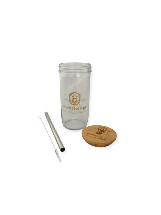 Herbstore Glas Cocktail/Trinken aus Glas mit Strohhalm 709ml