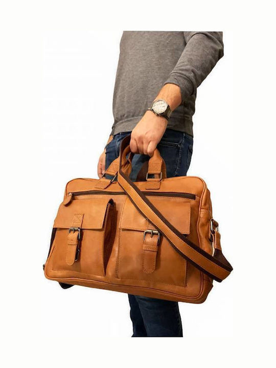 Leather Men's Bag Shoulder / Crossbody Tabac Brown