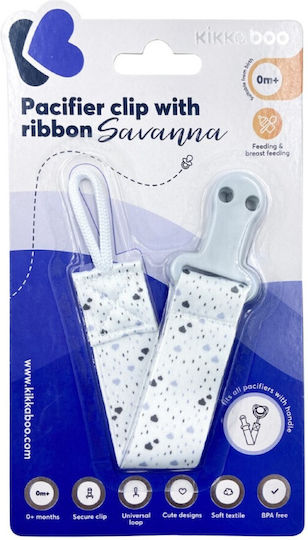 Kikka Boo Ribbon Pacifier Savanna made of Fabric Light Blue