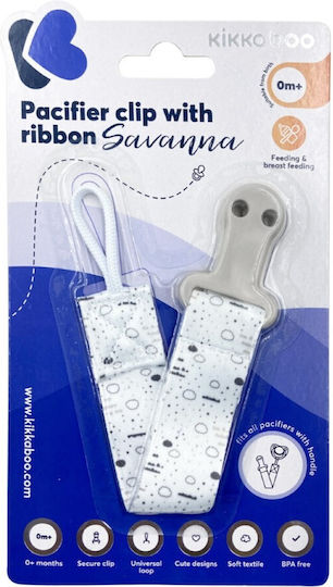 Kikka Boo Ribbon Pacifier Savanna made of Fabric Gray