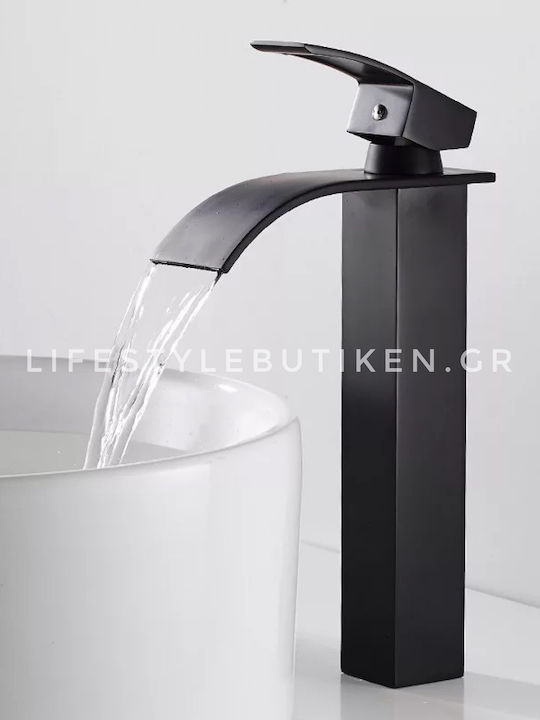 Naron Mischung Waschbeckenarmatur Wasserfall Große Schwarze