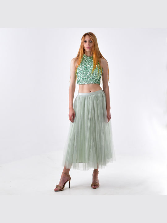 ARIS TSOUBOS DESIGNER SPARKLE TOP - AT 2368 GREEN