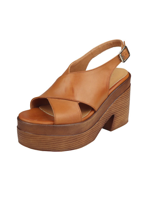 Verraros Platform Women's Sandals Tabac Brown