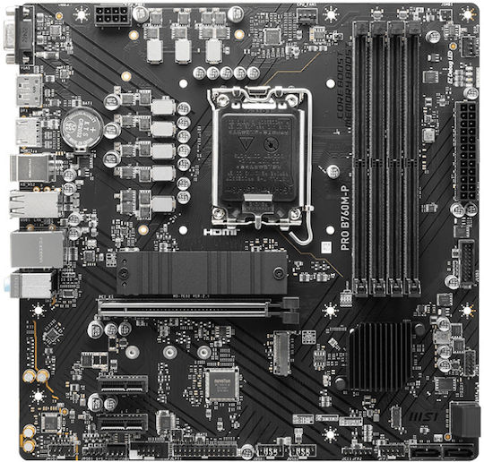 MSI Pro B760M-P Motherboard Micro ATX με Intel 1700 Socket 7E02-009R