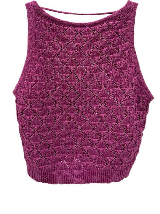 Vero Moda pentru Femei de Vară Crop Top fără Mâneci Violet