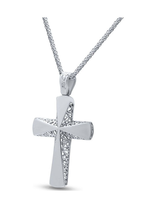 Fa Cad'oro Bărbat Aur Alb Sfântul Cruci 14K Fără Lanț CR-R-000032