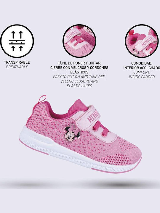 Disney Minnie Παιδικά Sneakers με Σκρατς Ροζ