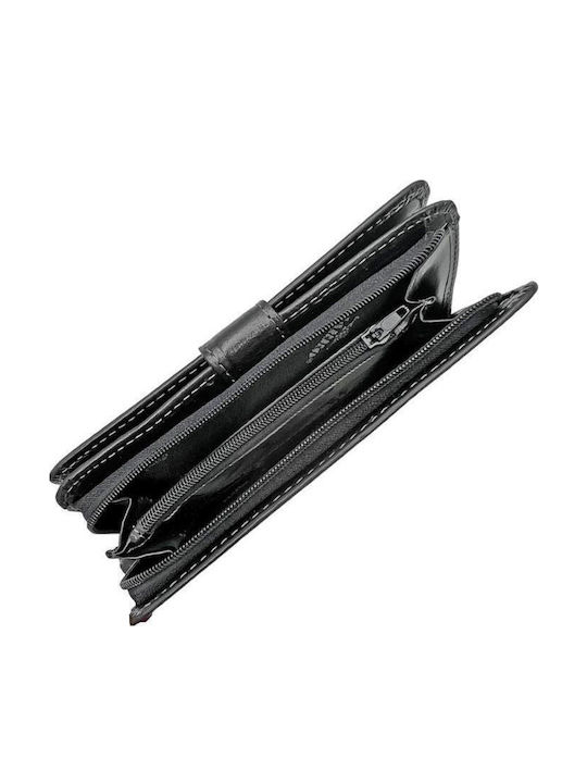 Large Leather Women's Wallet Classic Black