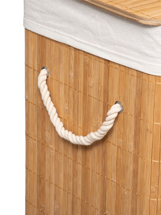 5Five 161045A Laundry Basket Bamboo Collapsible 60lt with Cap 40x30x50cm Brown