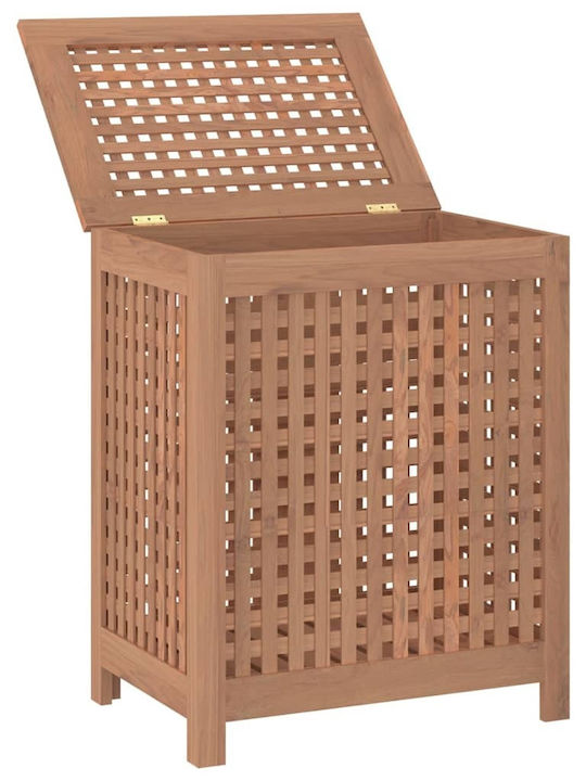 vidaXL Καλάθι Απλύτων Ξύλινο με Καπάκι 50x35x60cm Καφέ