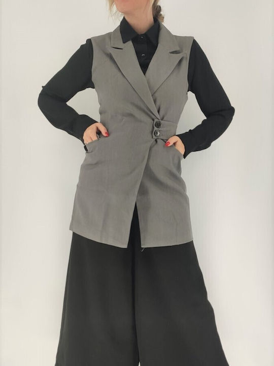 Fullah Sugah Long Women's Blazer Gray