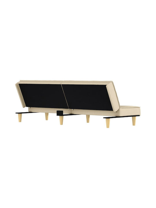 Two-Seater Couch Bed Ecru 200x89x70 cm