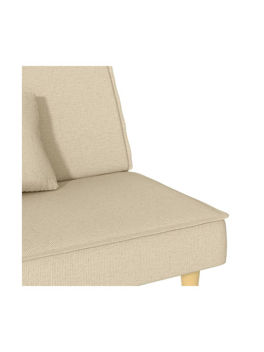 Two-Seater Couch Bed Ecru 200x89x70 cm