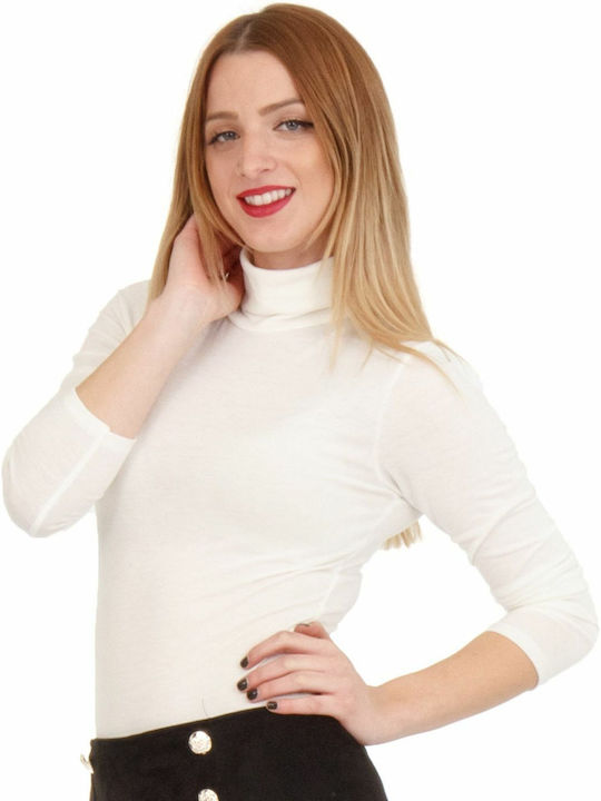 Silia D Long Sleeve Turtleneck Bodysuit White