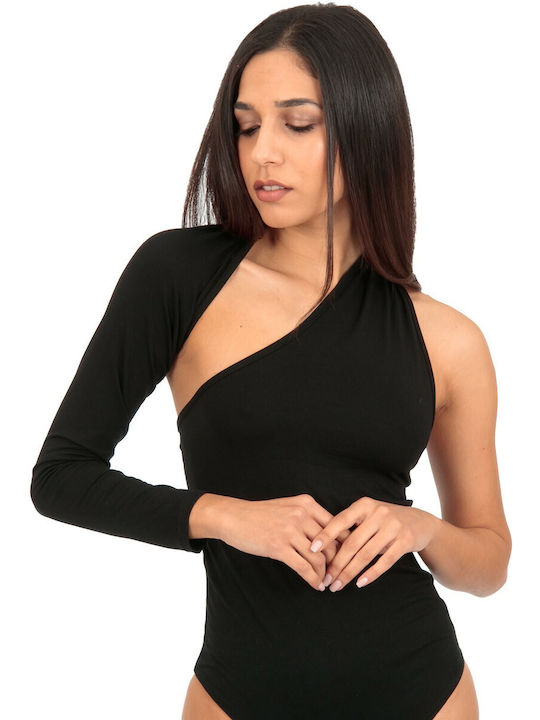 Silia D One Shoulder Bodysuit Black