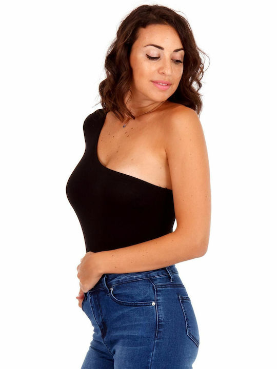One Shoulder Bodysuit Black