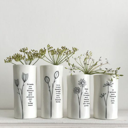 Synchronia Synchronia Dekoratives Porzellanvase Home is Where Friends Meet Weiß F5xY9cm
