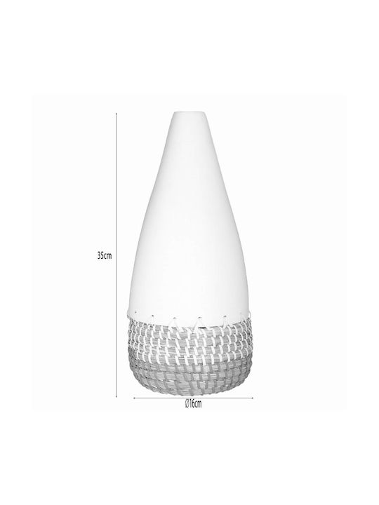 Inart Decorative Vase White 16x16x35cm