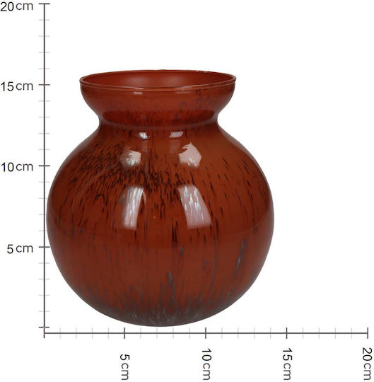 ArteLibre Διακοσμητικό Βάζο Γυάλινο Κόκκινο Φ15xΥ16cm