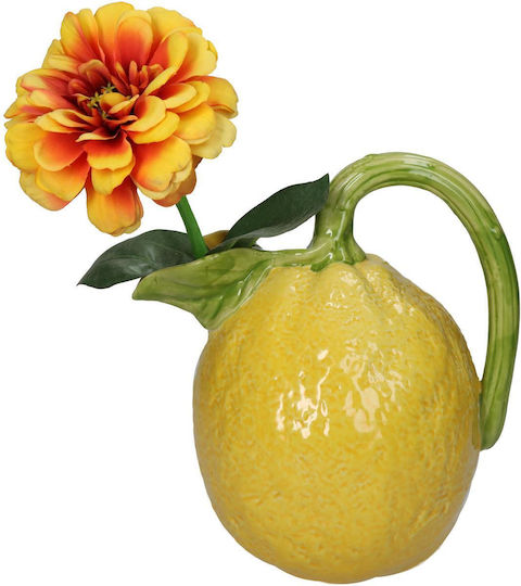 ArteLibre Vază Decorativă Porțelan Galben 17.5x13.5x19.5cm 1buc