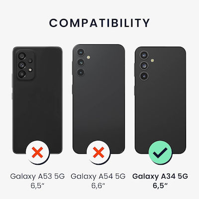 KWmobile Soft Flexible Rubber Cover Back Cover Σιλικόνης Τιρκουάζ (Galaxy A34)