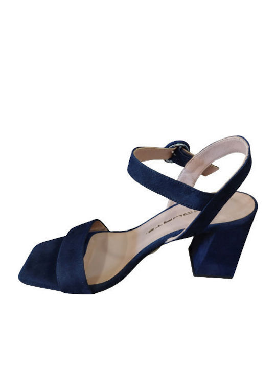 Suede Sandals Navy Blue