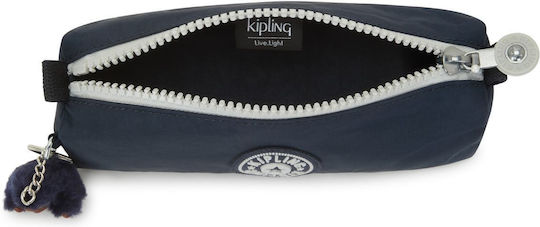 Kipling Freedom Pencil Case Barrel True Blue Grey
