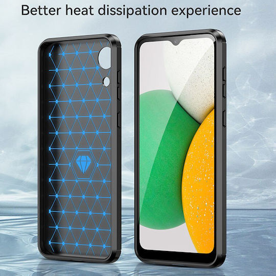 Techsuit Carbon Задна корица Силикон Черен (Galaxy A03)