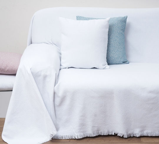 Anna Riska 1554 Four-Seater Sofa Throw Jacquard 180x320cm White
