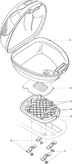 Falcon E37 Motorcycle Top Case 33lt Black