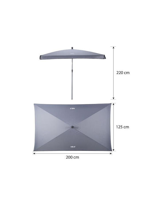 Square Parasol Metal NC7826 Grey 2x1.25xHeight 2.2m