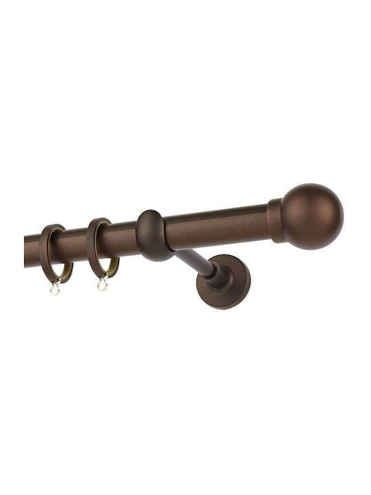 Zogometal Metallic Curtain Pole Rustique Collection Single Φ25mm 160cm Dirty Rust