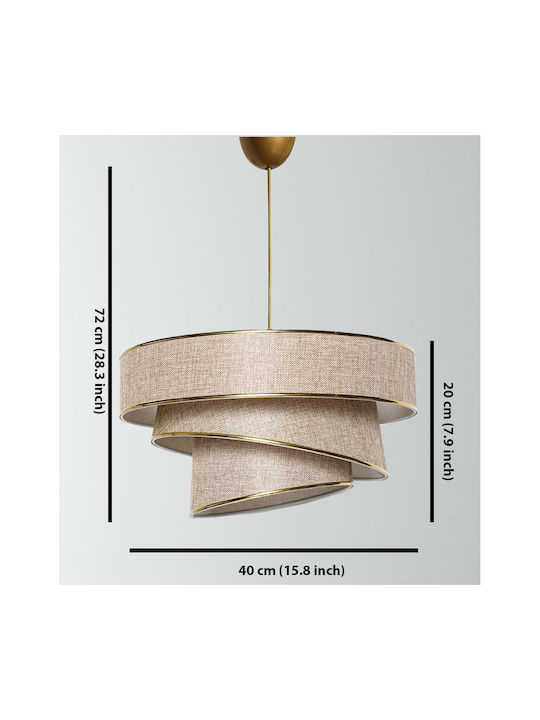 Opviq Couper Pendant Light Beige with Socket E27 40x72cm