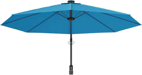 Wall Mounted Circular Aluminum Parasol Light Blue Φ2.9xY1.14m
