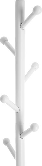 Vasagle Cuiere de podea Lemn Alb 38x38x175cm
